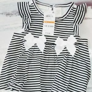 Sunsuits Black & White Striped Onesie